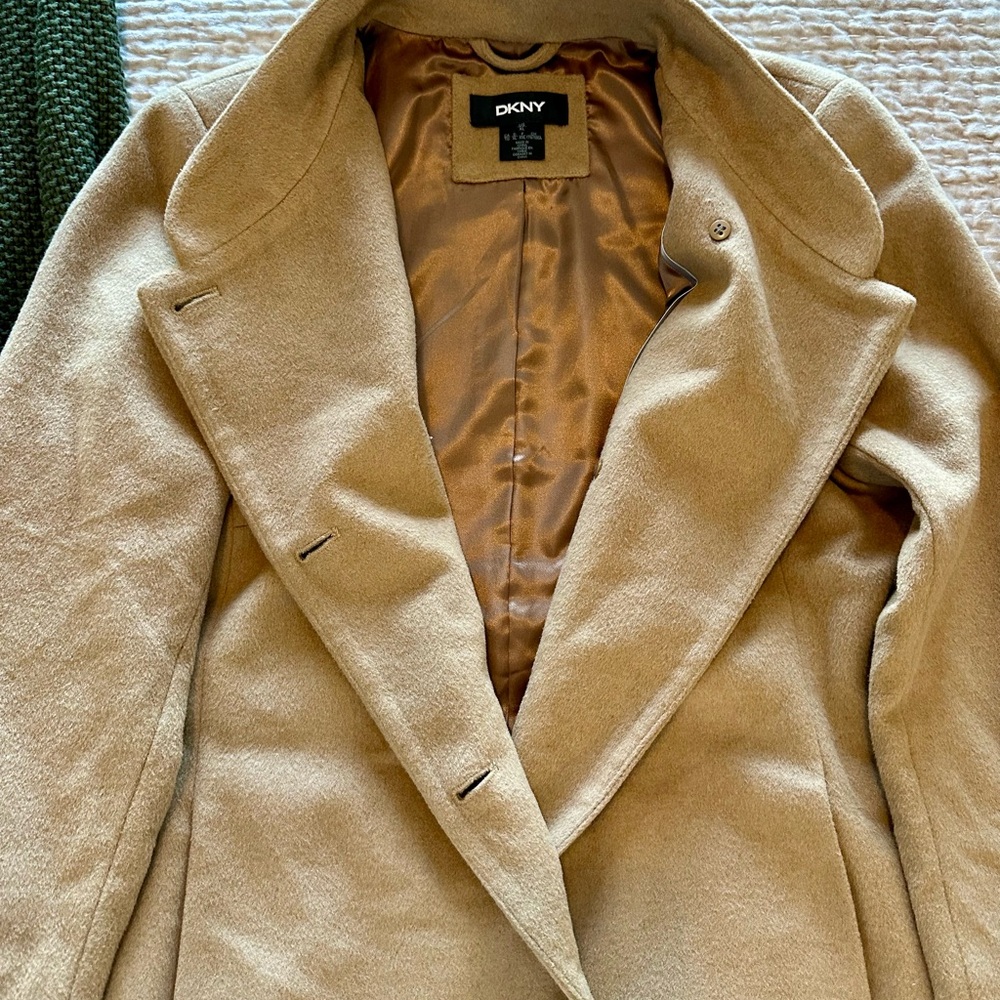 DKNY Camel Wool Coat